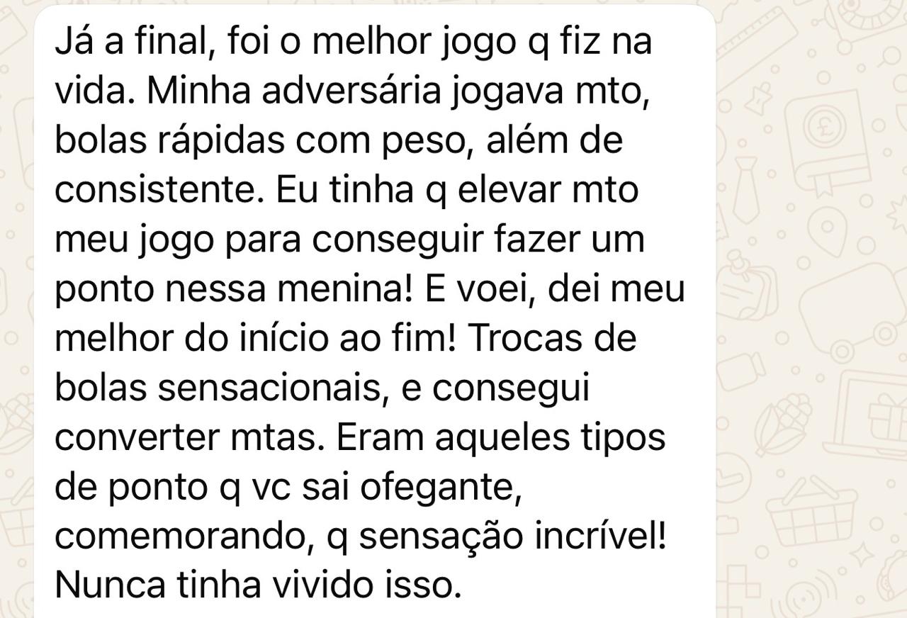 Depoimento sobre o melhor jogo já realizado na final, trocas sensacionais